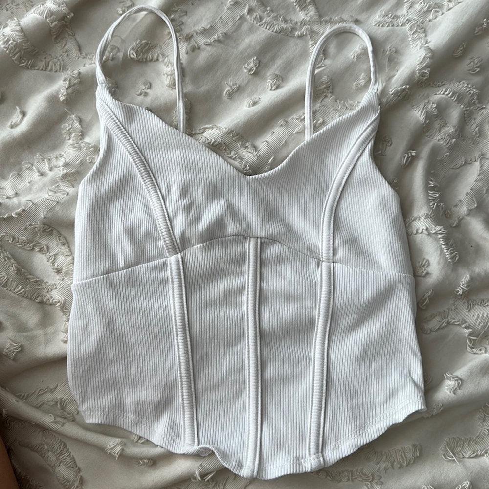 White corset top